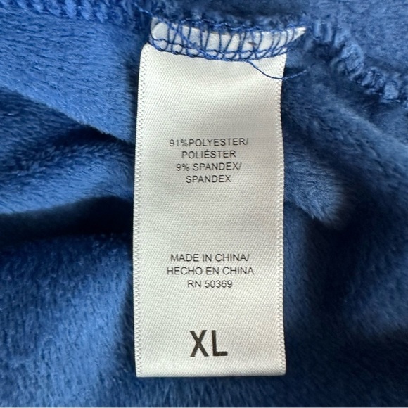 Juicy Couture Sport size XL Blue Velour 1/4 Zip Pullover Thumb Hole Sweatshirt - Picture 12 of 12